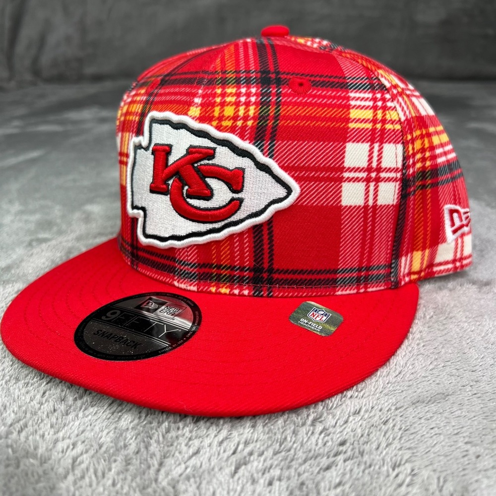 New Era Kansas City Chiefs Red Plaid Statement 9Fifty Snapback‎ Adjustable Hat